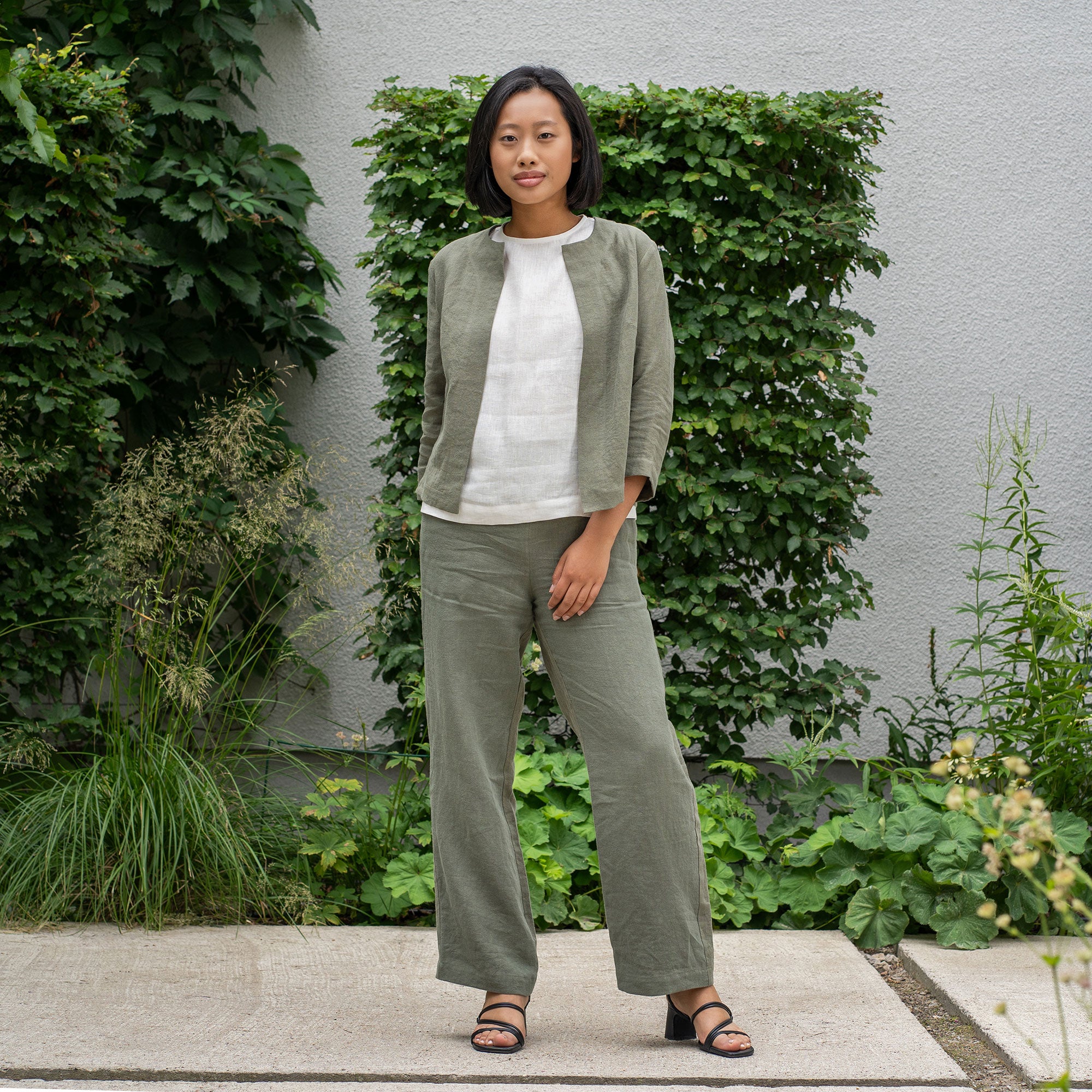 Linen Jacket Eden Stone Green