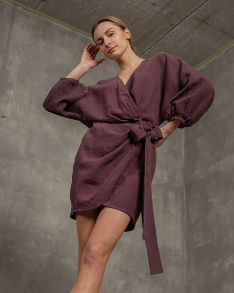 Linen Wrap Tulip Hem Dress Daisy