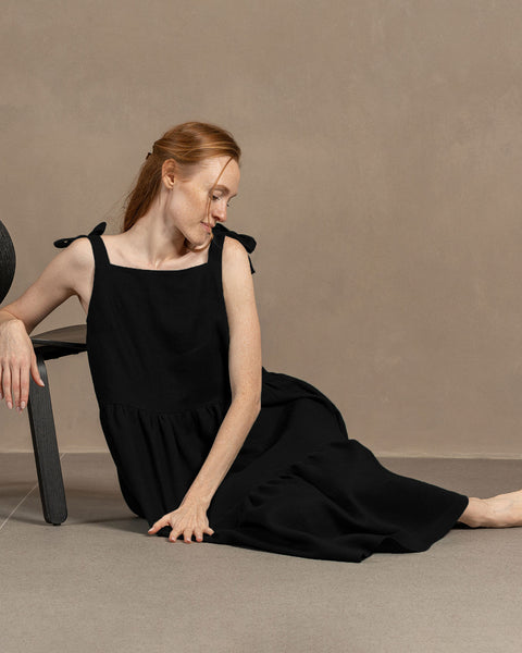 Robe tablier en lin Uma