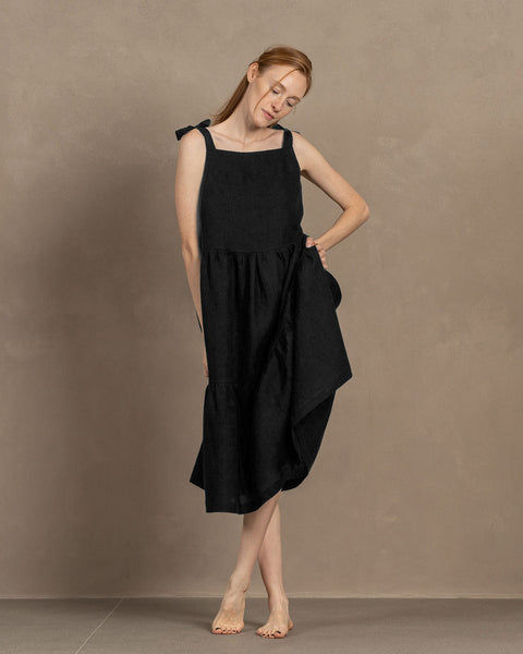 Robe tablier en lin Uma