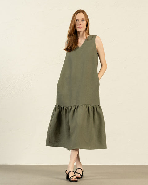 Robe Maxi Aurora Vert Pierre