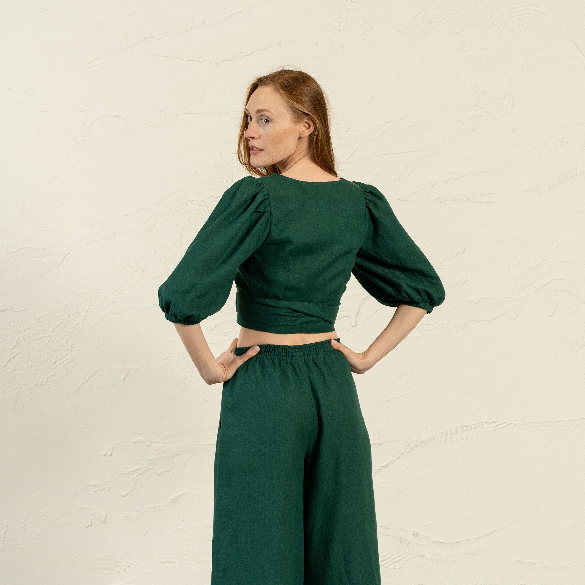 Wrap Crop Top Jenny Dark Green