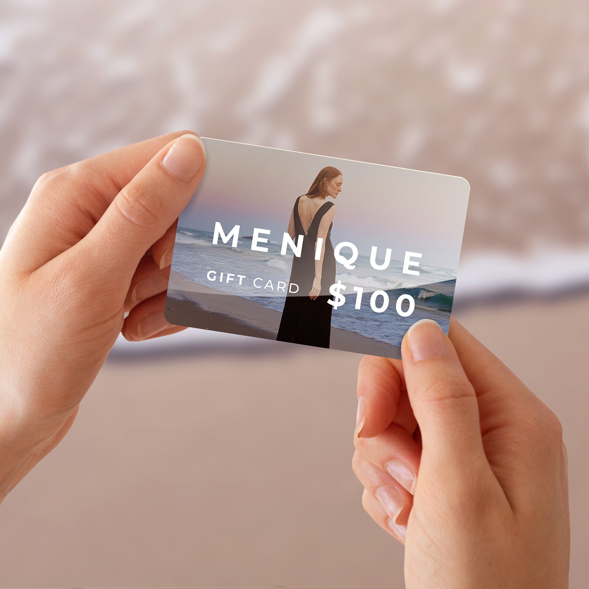 menique gift card image in white background