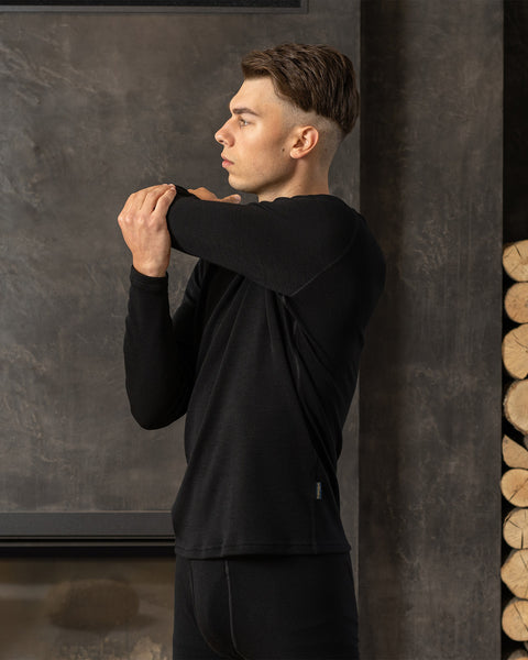 Men&#39;s 250 Thermal Long Sleeve Crew Black