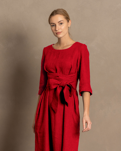 3/4 Sleeve Obi Wrap Dress Miley