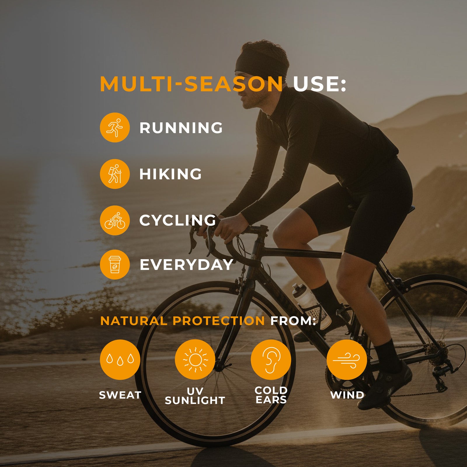 Bandeau pour homme en mérinos Royal Cherry