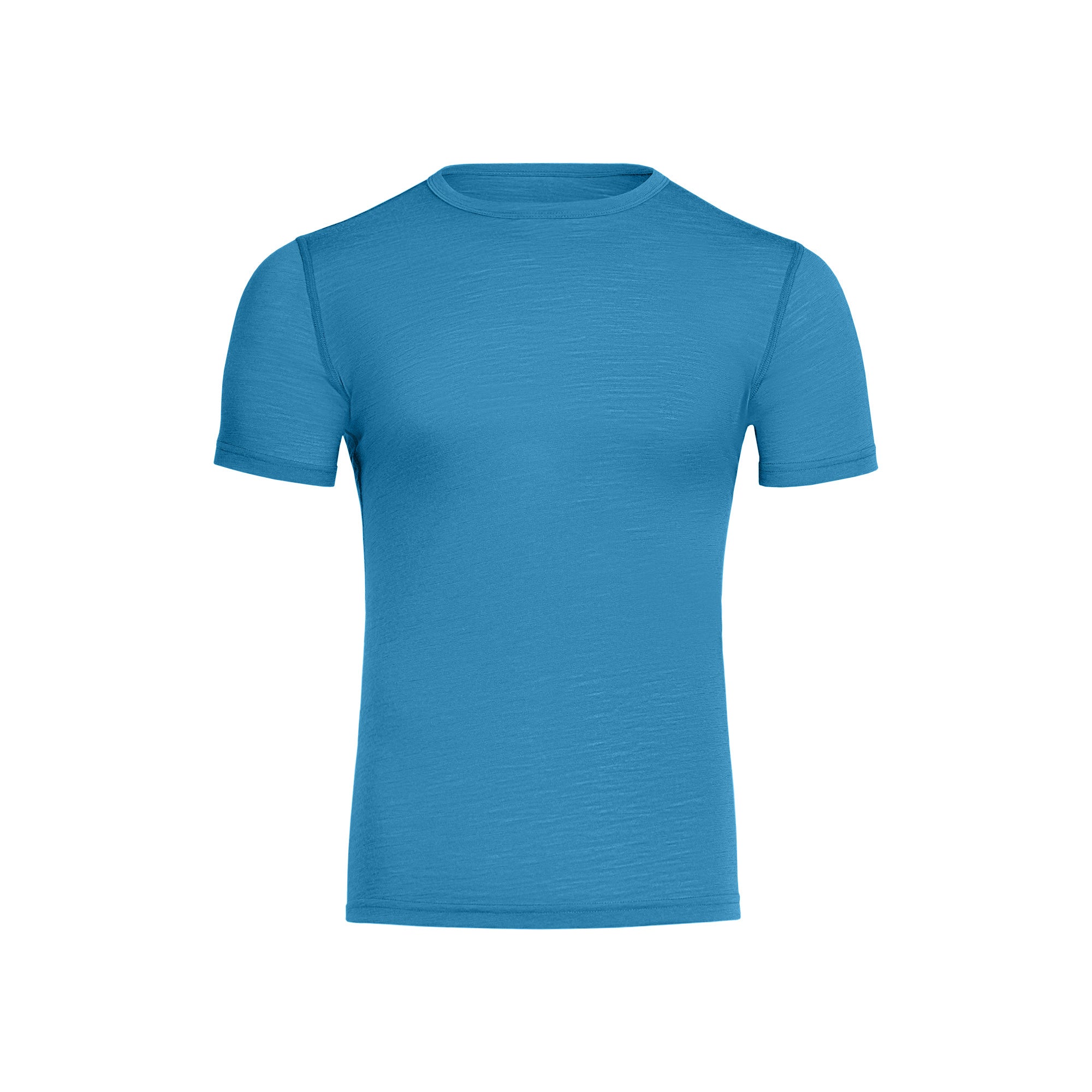 menique Men's Merino 160 Short Sleeve Crew Light Blue Color