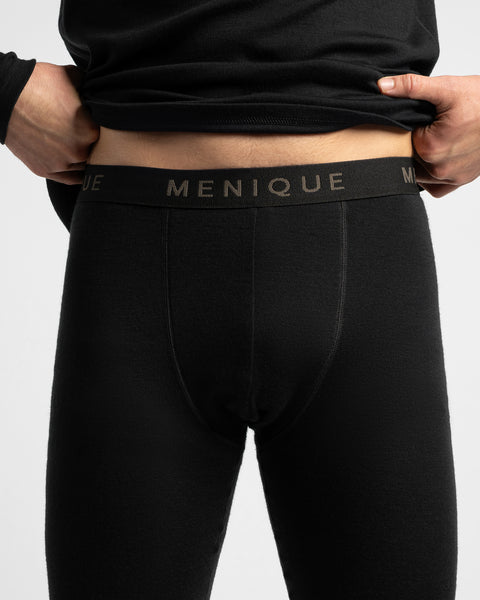 Caleçon thermique 250 en mérinos pour homme Noir