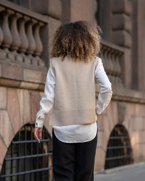 Gilet en laine mérinos tricoté pour femmes Isla