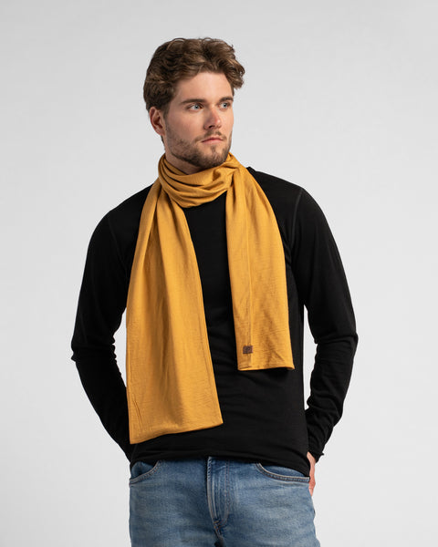 Écharpe pour homme en mérinos jaune