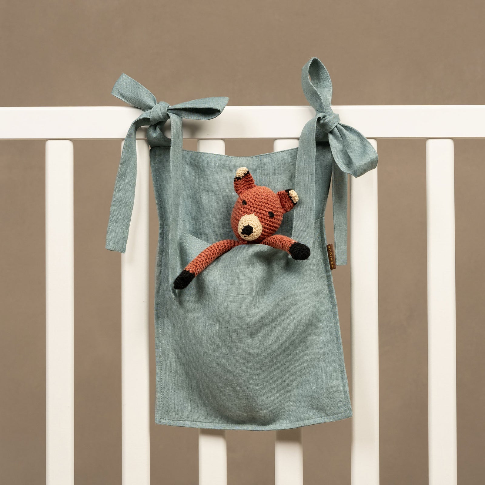 Linen Crib Organizer Hot Pink