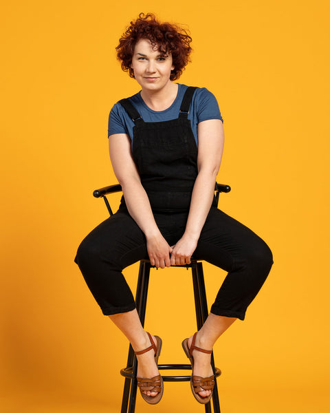 Linen Pinafore Jumpsuit Nicci Pure Black