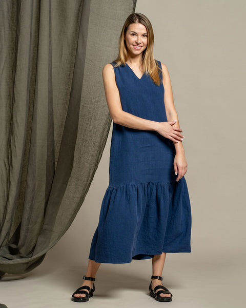 Robe Maxi Aurora Bleu Tempête
