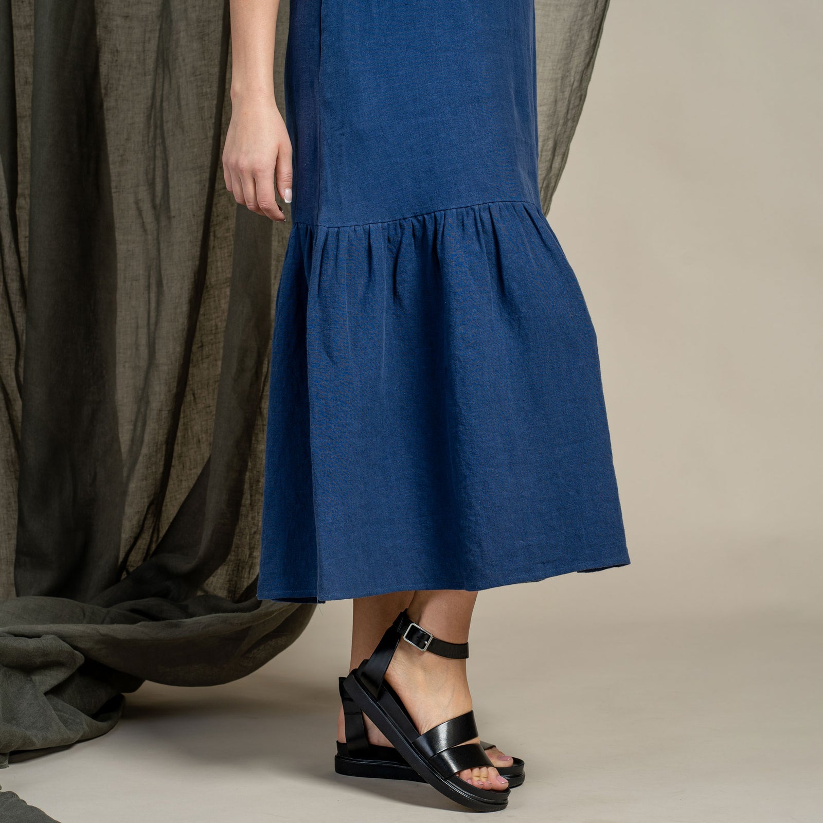 Robe Maxi Aurora Bleu Tempête