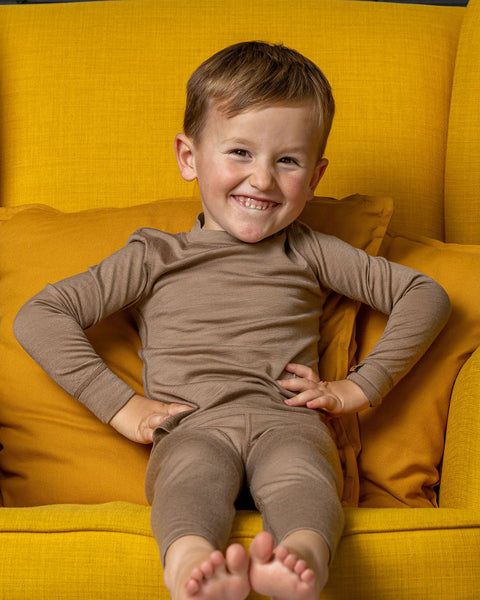T-shirt léger à manches longues 160 pour enfants Beige