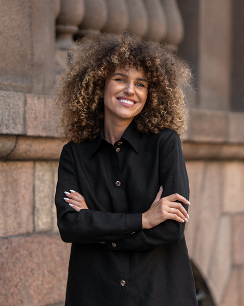 Chemise en lin à manches longues Rebeca