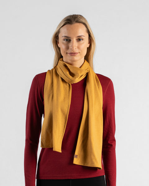 Écharpe femme 100 % mérinos jaune