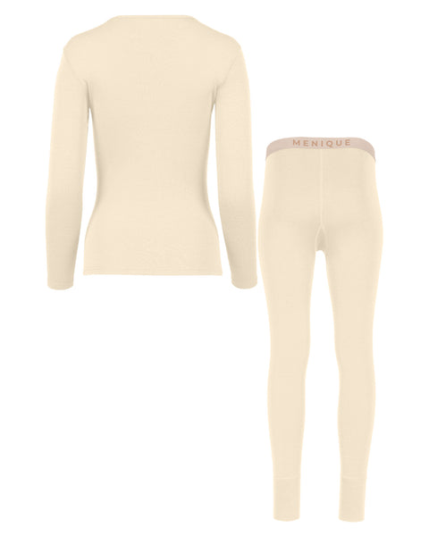 Women&#39;s 250 Long Sleeve &amp; Bottoms 2-Piece Natural Back