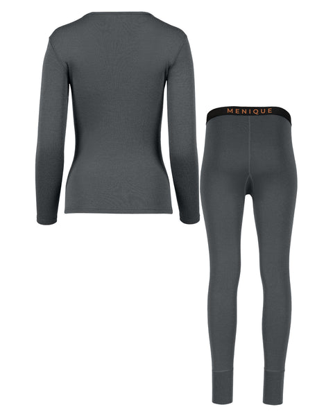 Women&#39;s 250 Long Sleeve &amp; Bottoms 2-Piece Perfect Grey Back