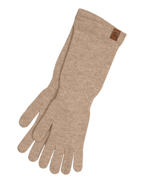 Women&#39;s Knit Long Gloves Merino &amp; Cashmere Beige