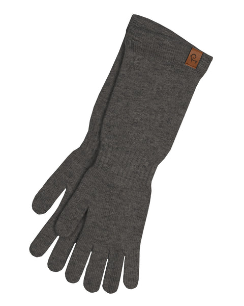 Women&#39;s Knit Long Gloves Merino &amp; Cashmere Dark grey