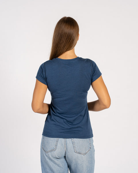 T-shirt ajusté col en V pour femme