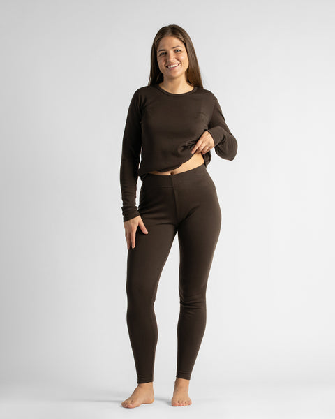 Legging 250 pour femme Marron chocolat