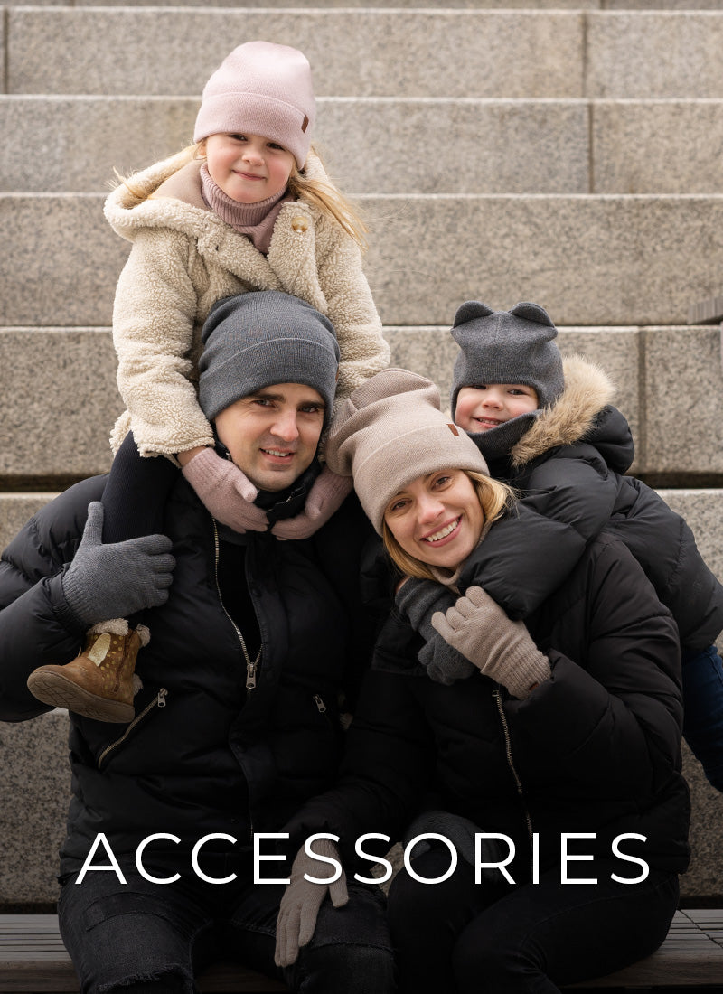 Merino wool accessories for whole family