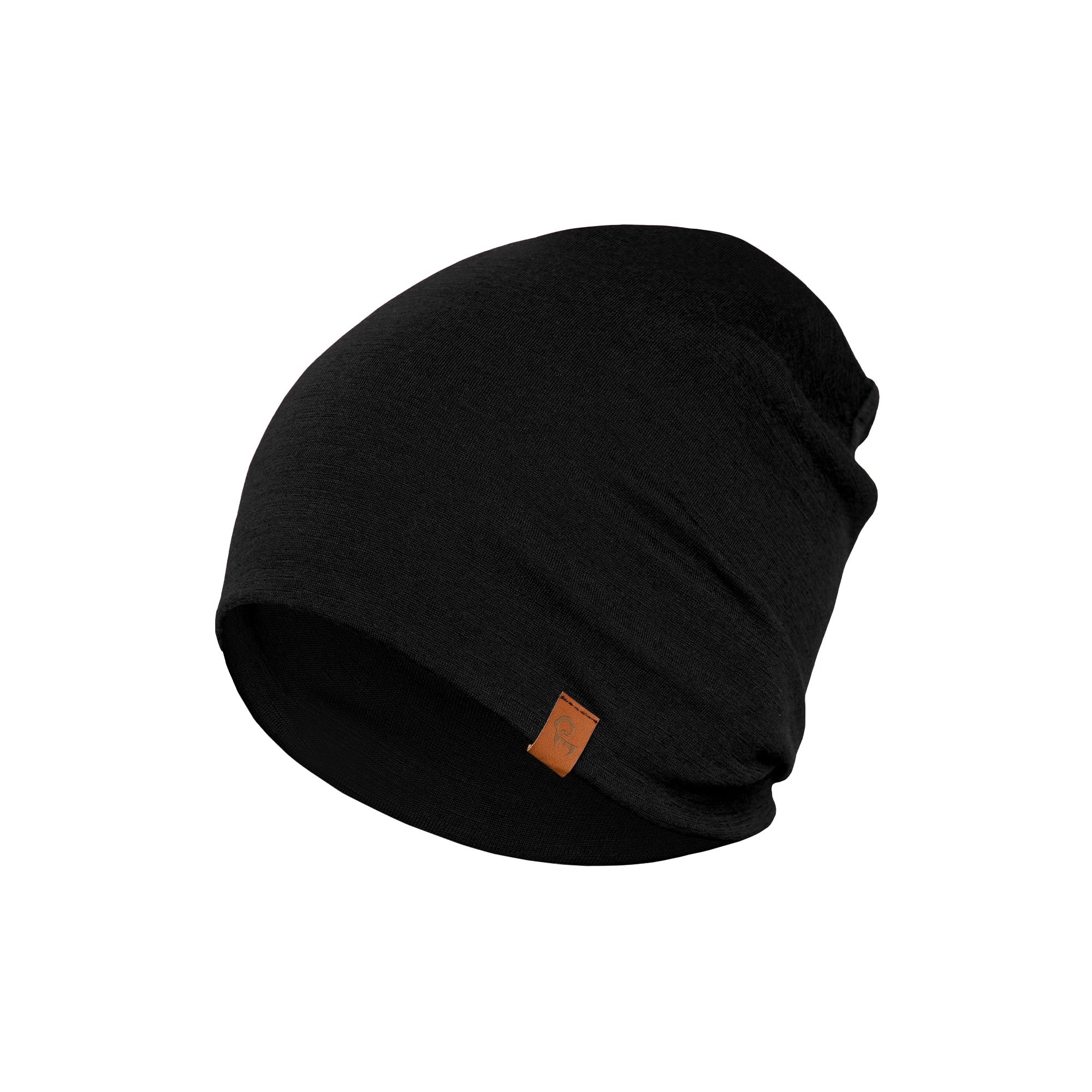 menique 	Women's Merino Beanie Hat Black Color