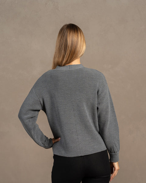 Women&#39;s Merino Wool Cardigan Hazel Dark gray