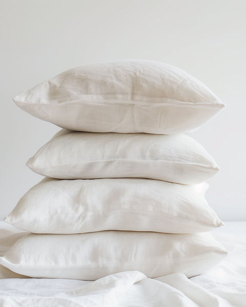Linen Bed Pillowcase in pure white