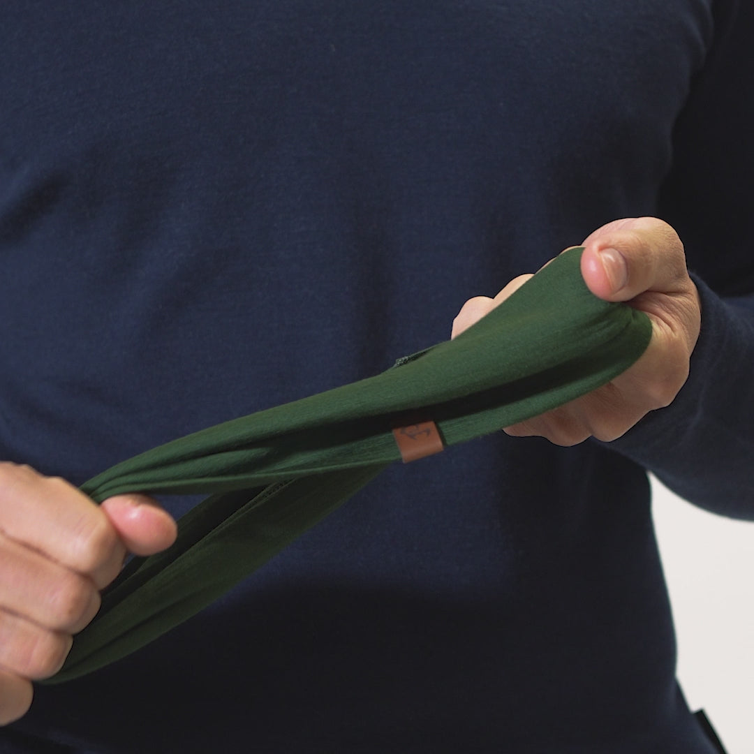 Bandeau unisexe en mérinos vert foncé