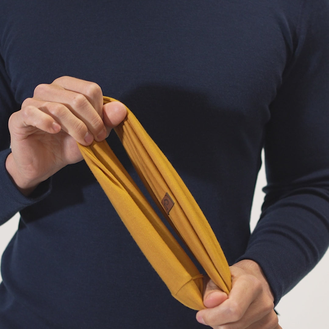 Tour de cou en mérinos pour homme jaune