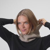 Cagoule à capuche côtelée en cachemire pour femme