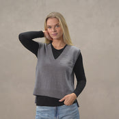 Merino wool vest ISLA in dark gray color.