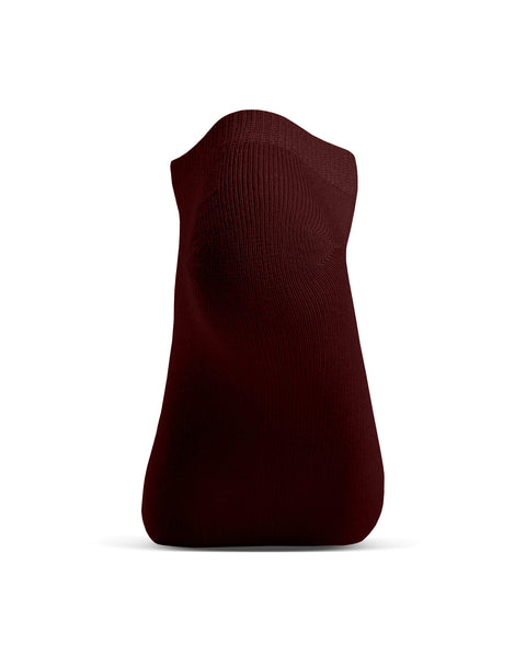 Royal Cherry bamboo ankle sock heel and sole view, soft moisture-wicking short sock