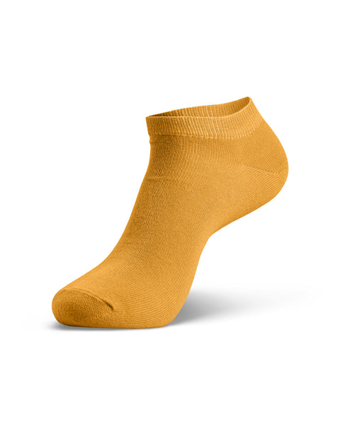 Yellow short bamboo ankle sock, breathable lightweight sock for everyday wear