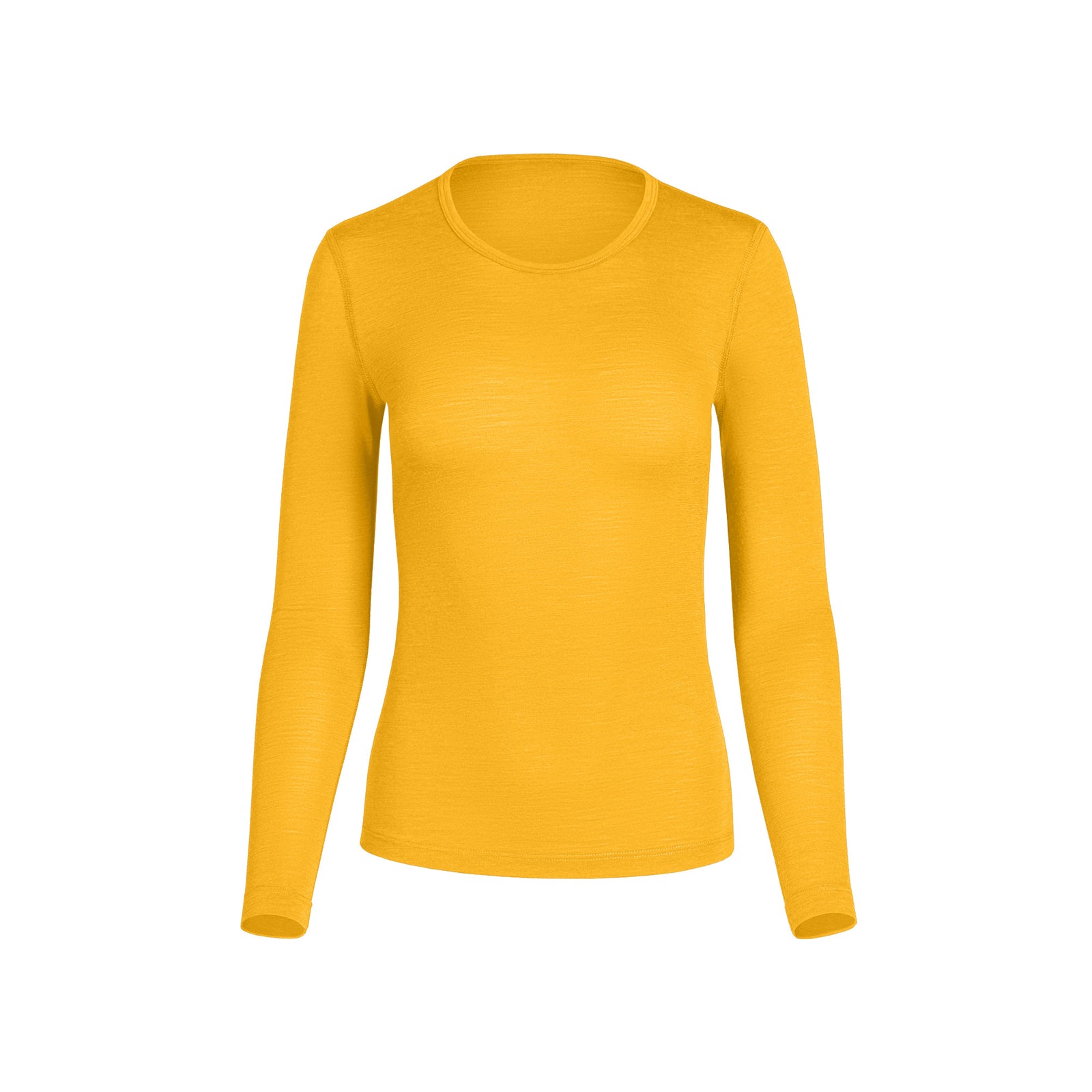 Haut thermique à manches longues 160 pour femme, col rond, jaune