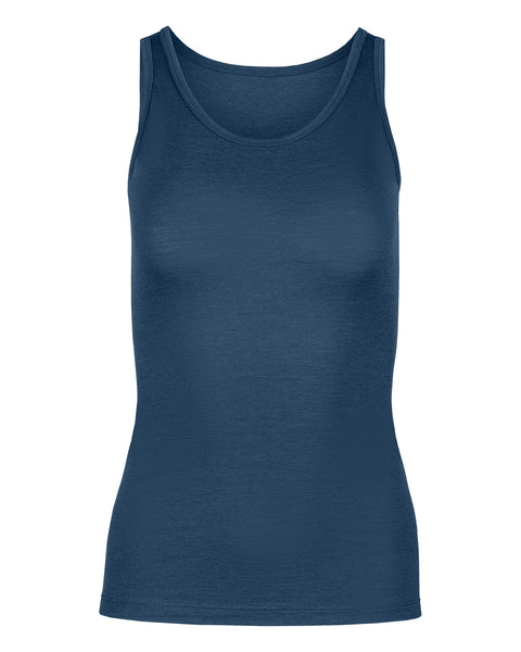 Women&#39;s Merino Tank Top Denim Front