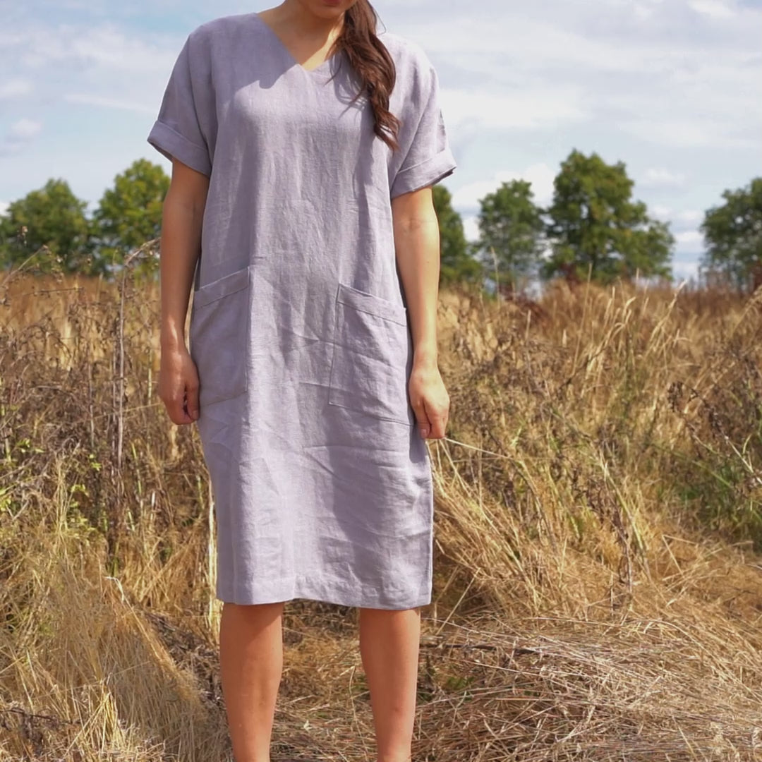 Linen Tunic Dress Ivy Moon Gray