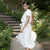 Linen Front Button Dress Brigit Pure White