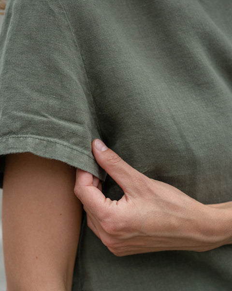 T-shirt en lin Emma Stone vert