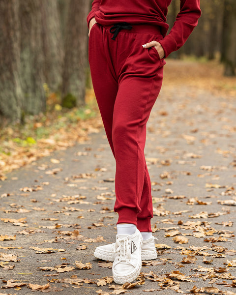 Women&#39;s Jogger sweatpants 250gsm Royal cherry