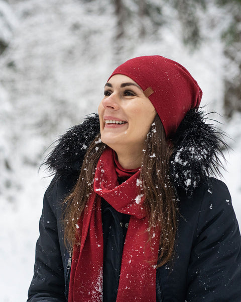 Bonnet en mérinos pour femme Royal Cherry