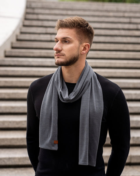 Écharpe en mérinos pour homme Gris Parfait