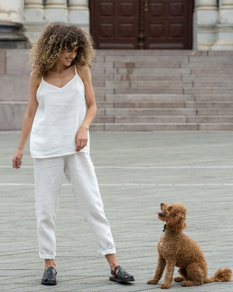 Linen Trousers Dakota Pure White