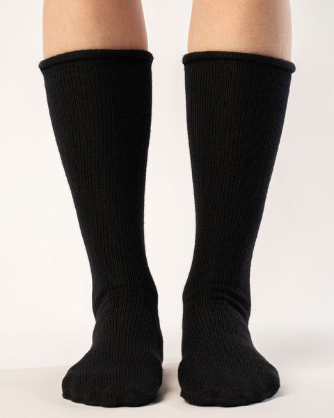 Chaussettes tricotées pour femmes Mérinos Noir