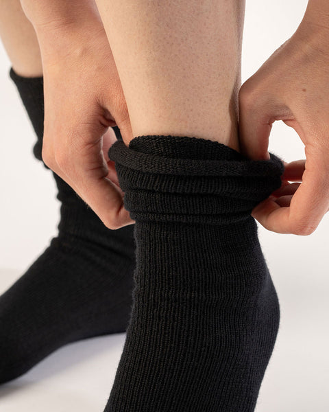 Chaussettes tricotées pour femmes Mérinos Noir