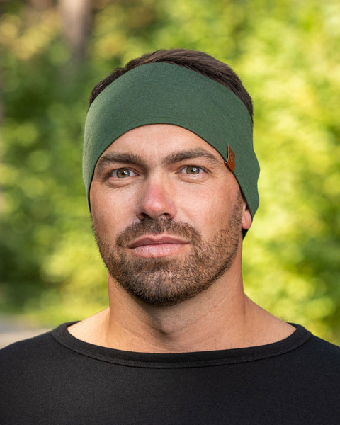 Unisex Headband 160 Merino Dark Green