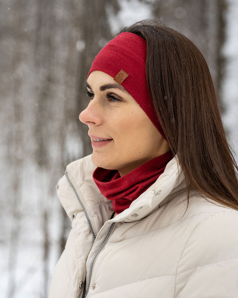 Women&#39;s Headband and Gaiter Set Royal Cherry